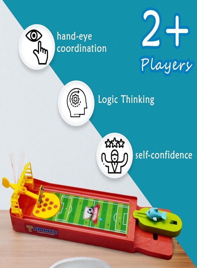 Drumstone 𝓓rumstone (𝟑 𝐘𝐄𝐀𝐑 𝐖𝐀𝐑𝐑𝐀𝐍𝐓𝐘) Shroket Mini Soccer Table Game - Compact Plastic Football Field with Ball Launcher Dual Goal Posts & Score Tracker Fun Interactive Desktop Sports Toy for Kids - Image 4